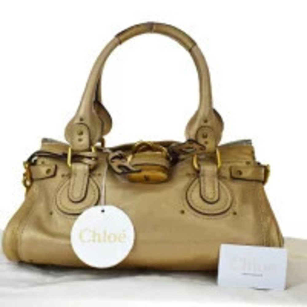Chloe Paddington Shoulder Bag Handbag Gold Leather Padlock